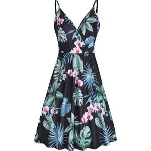 V Neck Floral Summer Casual Dress with Pockets!